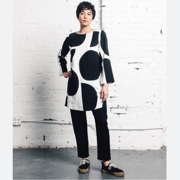 Mara Hoffman Billie Mini Dress Tondo Black and White Dot Linen Blend - Picture 14 of 16